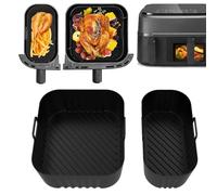 KZXCVS Set of 2 Hot Air Fryer Accessories for Philips Airfryer 3000 Dual Basket, Silicone Mould Airfryer Accessories for Philips Steam Airfryer 5000 Series Dual Basket, Philips NA350 NA550 6L/3L
