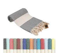 KZY LONDON Beach Towel - 180 x 100 Extra Large Turkish Beach Towels for Camping, Swimming, Bath, Gym, Picnic - Quick Dry, Super Absorbent, Lightweight, Cotton Hammam Towels for Adults (Grey)