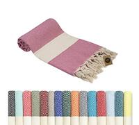 KZY LONDON Beach Towel - Large Turkish Beach Towels for Camping, Swimming, Bath, Gym, Picnic - Quick Dry, Super Absorbent, Lightweight, Compact Cotton Hammam Towels for Adults, Men, Kids (Fuchsia, 1)
