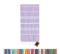 KZY LONDON Beach Towel - Large Turkish Beach Towels for Camping, Swimming, Bath, Gym - Quick Dry, Super Absorbent, Lightweight, Cotton 90x180cm Hammam Towels for Adults (Lilac)