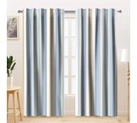 Kzzfqxb 132x214cm Modern Curtains 2 Panels, Blue White Yellow Striped Joint Colors Nordic Style Simple Window Drapes for Living Room Bedroom Navy Uniform Nautical Marine Style