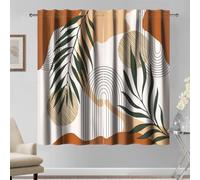 Kzzfqxb 140×229cm Modern Art Curtains, Yellow Ochre Khaki Sun Willow Leaves Beige Arch Bohemian Retro Classical Drapes 2 Panels, Window Decor for Bedroom Living Room Noise Reduce