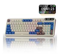 KZZI Z98 Creamy Keyboard, 94 Keys, Wireless Mechanical Keyboard with Intelligent Display and Button, Wireless Bluetooth Keyboard 5.0/2.4GHz/USB-C with Interchangeable Custom Switch