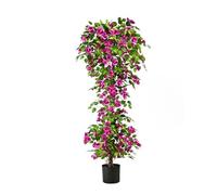Kzztkz Artificial Bougainvillea Tree -5FT Faux Bougainvillea Tree with Realistic Flowers, Tall Fake Flower Tree for Indoor or Outdoor Decor, Silk Floral Plant for Living Room, Porch, Garden (Purple)
