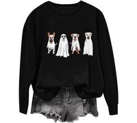 (L, 005* Black) Halloween Sweatshirts for Women UK Ladies Tops Funny Graphic Oversized Pullover Sweatshirt Ghost Print Fall Shirts Loose Blouse Baggy Jumper Hoodie Tr