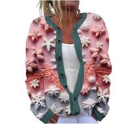 (L, 037* Multicolor) Women's Ugly Christmas Cardigans Sweaters Open Front Button Down Casual Long Sleeve Knit Outwear Coats Cute Xmas Sweater Jackets Funny Cardigan Sweats