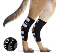 (L) 1 Pair Dog Rear Leg Brace Canine Rear Hock Joint Support With Safety Reflective Straps For Joint Injury Sprain Protection