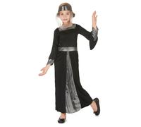 (L 10-12 years (130-140 cm)) Black medieval princess costume for girls