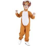 (L 10-12 years (130-140 cm)) Children's brown and white lion costume
