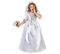 (L 10-12 years (130-140 cm)) Girl's bride costume with veil