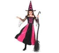 (L 10-12 years (130-140 cm)) Halloween girl's lace witch costume