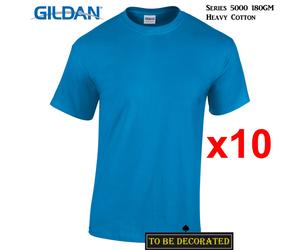 (L) 10 Packs Gildan T-SHIRT Basic Tee S - 5XL Small Big Men Heavy Cotton (Sapphire)