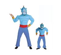 (L(125-135CM)) Kids Aladin and the magic lamp Cosplay Magic Lamp Genie Muscle Costume Mask