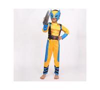 (L (130-140cm)) Children's Wolverine Costume with Mask and Claws, Halloween Children's Superhero Fancy Dress Costume