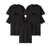 (L - 18) Bonds 5 Packs Crew Neck Raglan Blank Plain Basic Mens Black T-shirt Tee Top M9372W Bulk