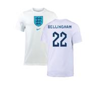(L) 2022-2023 England Crest Tee (White) (Bellingham 22)