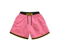 (L, 3DTHKI373-pink) Anime Men's Gym Shorts 3D Printed Shorts Quick Dry Mesh Casual Board Shorts for Summer to Jogging Fitness Basketball