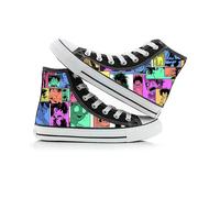 (L, 40) Anime Bakugou Katsuki Print Canvas Shoes My Hero Academia Midoriya Izuku High Top Canvas Sneakers Casual Shoes Asian Size