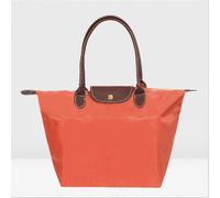 (L(52x32x20cm), Orange) Classic Solid Color Lady Oxford Cloth Shopping Bag Nylon Shoulder Handbag Foldable Storage Bag Women's Waterproof Handbag