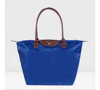 (L(52x32x20cm), Royal Blue) Classic Solid Color Lady Oxford Cloth Shopping Bag Nylon Shoulder Handbag Foldable Storage Bag Women's Waterproof Handbag
