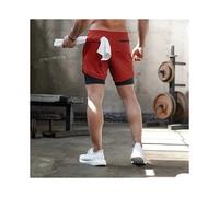 (L 60-70kg, A-red) Men's Summer Sports Shorts Breeches Homme 2024 Hot Gym Casual Fitness Shorts Men-in-shorts Training Wicking Running Shorts Male