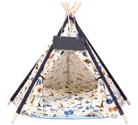 (L(84x84x87cm)) Pet Teepee Dog and Cat Bed with Removable Cushion
