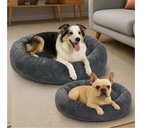 (L/90x70x19 cm) Skylos Washable Donut Dog Bed Large Small Pet