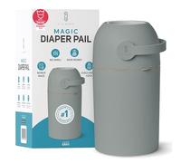 L.A. BABY Magic Diaper Pail - Patented 100% Odor-Free System with Child-Safe Lock - Award-Winning Design - No Refills Required - Works with Regular Trash Bags - Green