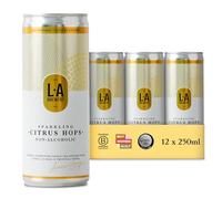 L.A Brewery Non-Alcoholic Citrus Hops Sparkling Tea made from a Kombucha Fermentation (12x250ml) - Low Sugar | Wine & Champagne Alternative | Premium Aperitif or Mixer | Gift Pack