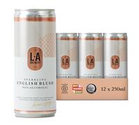 L.A Brewery Non-Alcoholic English Blush Sparkling Tea made from a Kombucha Fermentation (12x250ml) - Low Sugar | Wine & Champagne Alternative | Premium Aperitif or Mixer | Gift Pack