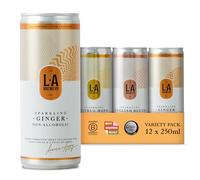 L.A Brewery Sparkling Non-Alcoholic Drinks (12x250ml Cans) | Sparkling Tea with Live Cultures (12 x 250ml, Variety Pack)