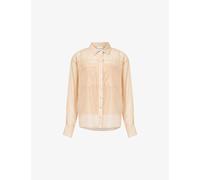 L.A-Space Womens L.A-Space Oversized Embroidered Organza Shirt Camel L