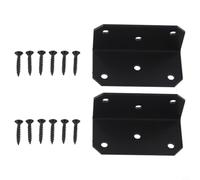 L Angle Brackets 4x4 Inch Duty Steel Corner Bracket for Wood Shelf Support Right Angle Fixing Kit Black(2 Sets)