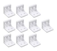 L Angle Brackets, Plastic Furniture Corner Brace Shelf Support Corner Brackets, 90 Degree Brackets for Furniture Fixing and Repairing (10 Pieces, 28 * 28mm)