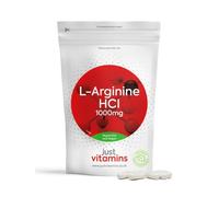 L Arginine HCL 1000mg | 90 Vegan Capsules | Supports Healthy Blood Flow for Men & Women | High Strength Nitric Oxide Amino Acid L-Arginine | Powerful Vasodilator | UK Made - Just Vitamins