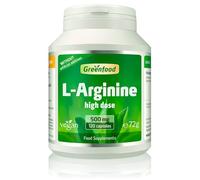 L-Arginine Pure, 500 mg, 120 Capsules, high dose - Without additives. Without Genetic Engineering. Vegan.