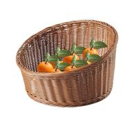L Artificial Rattan Woven Serving Basket Imitation Rattan Basket Hand-Woven Baskets Wicker Baskets Kitchen Bread Fruits Display For Fruit, Bread, Vegetables, gift