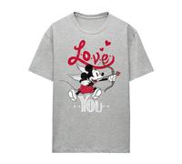 (L, Athletic) Disney Womens/Ladies Love You Mickey Mouse Cupid Heather T-Shirt