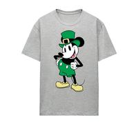 (L, Athletic) Disney Womens/Ladies Mickey Mouse Heather St Patricks Day T-Shirt