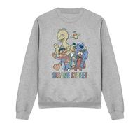 (L, Athletic Heather) Sesame Street Unisex Adult Group Sweatshirt