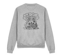 (L, Athletic Heather) Sesame Street Unisex Adult Simple Street Characters Sweatshirt