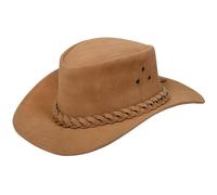 (L) Australian Cowboy Suede Leather Aussie Bush Hat