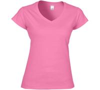 (L, Azalea) Gildan Womens/Ladies Soft V Neck T-Shirt