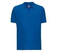 (L, Azure) Russell Mens Ultimate Cotton Pique Polo Shirt