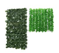 (L, B) Artificial Green Fence Art Foliage Hedge Backdrop Plant Wall Grass Panel Decorations