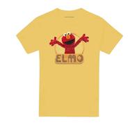(L, Banana Yellow) Sesame Street Unisex Adult Iron On Elmo T-Shirt