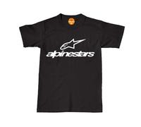 (L, BLACK) ALPINESTARS Printed Tee T Shirt Motorbike Moto GP