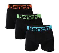 (L, Black) Bench Mens Action Logo Boxer Shorts (Pack of 3)