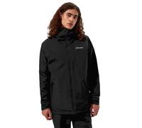 Berghaus Men's Deluge Pro Insulated Waterproof Shell Jacket | Adjustable | Durable Coat | Rain Protection Waterproof Jacket, Black/Black, L