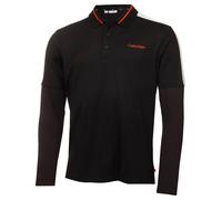 (L, Black) Calvin Klein Mens 2023 Evans Hybrid Long Sleeve Recycled Golf Polo Shirt